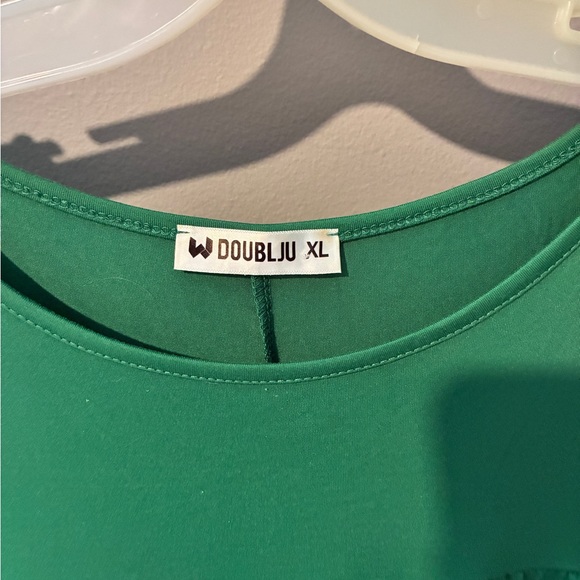 Kelly Green Peplum Top - Picture 5 of 5